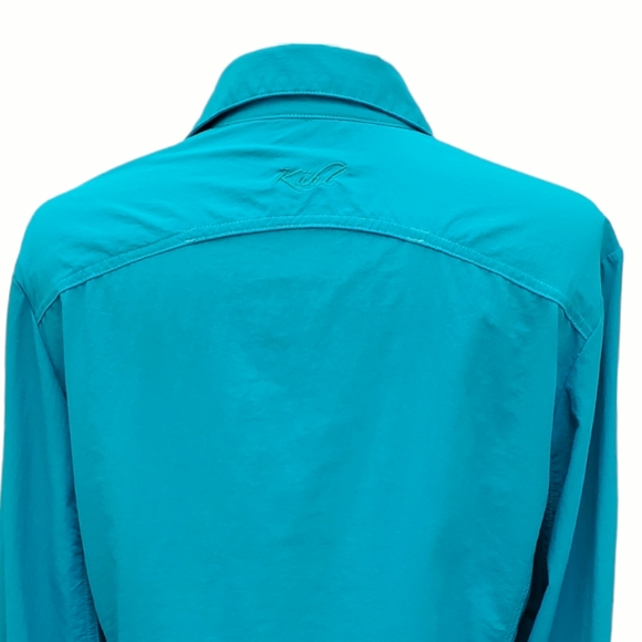Kuhl Wunderer Button Down Shirt Turquoise Longsleeve Vented Hiking Outdoor Sz S - Picture 10 of 17